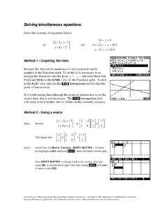 Solving simultaneous equations