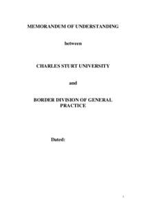 Memorandum of Understanding between Charles Sturt University and Albury City Council