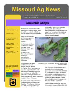 Missouri Ag News A Publication of University of Missouri Extension - Southeast Region V o l u m e 5 ,