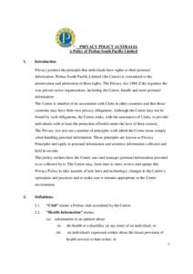 Law / Policy / Privacy policy / Internet privacy / Personally identifiable information / Medical privacy / FTC Fair Information Practice / Personal Information Protection and Electronic Documents Act / Ethics / Privacy / Data privacy