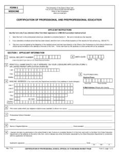 FORM 2  The University of the State of New York THE STATE EDUCATION DEPARTMENT Office of the Professions www.op.nysed.gov