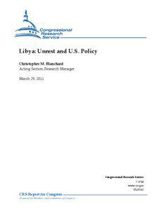 Libya: Unrest and U.S. Policy