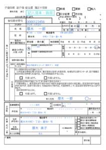 介護保険 要介護・要支援 認定申請書 厚木市長  あて レ 新規  記入見本：新規