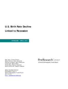 Birth Rates Decline in First Year of Recession