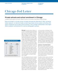 Alternative education / Education policy / Charter school / School voucher / Chicago / Private school / State school / School choice / Education outcomes in the United States by race and other classifications / Education / Education economics / Education in the United States