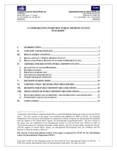 European Center for Not-for-Profit Law 1052 Budapest Apaczai Csere Janos u. 17, Hungary Tel: +Fax: +www.ecnl.org