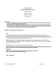 New Hampshire Leading Indicators Annual Form Alstead Primary 58 Mechanic Street Alstead, NH[removed]2482