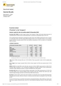 [removed]PureCircle Limited | Interim Results | FE InvestEgate PureCircle Limited