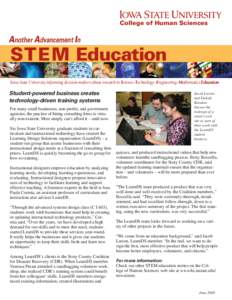 College of Human Sciences  Another Advancement In STEM Education Iowa State University informing decision-makers about research in Science–Technology–Engineering–Mathematics Education