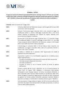 DELIBERA nProposta di revisione dei Diritti Aeroportuali dell’Aeroporto “Amerigo Vespucci” di Firenze per il periodo tariffario: conformità ai Modelli di Regolazione dei Diritti Aeroportuali ap