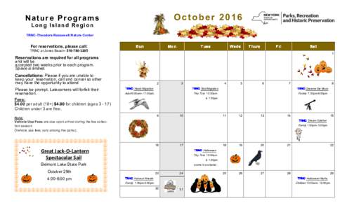 Jones Beach Nature Center Programs Fall 2016