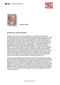 Lorenzo Toresini  Die Stärke des „schwachen Denkens“ Basaglia machte 1972 in Triest seine Mitarbeiter auf das Problem der Ergotherapie aufmerksam, das heißt auf erzwungenes Arbeiten in psychiatrischen Anstalten. 19