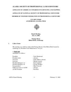 Anchorage /  Alaska / Strother / Fairbanks /  Alaska / Geography of the United States / Alaska / Geography of Alaska / American Congress on Surveying and Mapping / Surveying