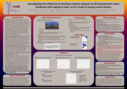 Investigating the influence of working memory capacity on driving behavior when combined with cognitive load: an LCT study of young novice drivers. Veerle 1 Ross ,