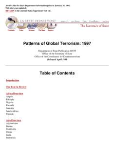 U.S. Department of State, 1997 Patterns of Global Terrorism