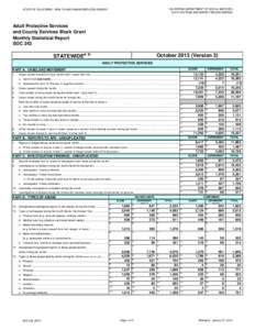 SOC[removed]Adult Protective Services and County Services Block Grant Monthly Statistical Report, Oct13.