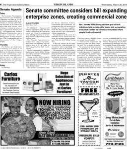 VIRGIN ISLANDS  4 The Virgin Islands Daily News Senate Agenda Today