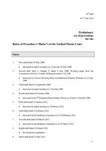 18th draft of 1st July 2015 Preliminary set of provisions for the