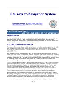 Transport / Navigational aid / Day beacon / Buoy / Sea mark / Port and starboard / United States Coast Guard / Safe water mark / Leading lights / Navigation / Water / Boating