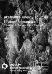 alternative energy sources in cement manufacturing A Systematic Review of the Body of Knowledge PREPARED BY Vito Albino,