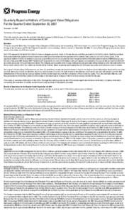 Quarterly Report to Holders of Contingent Value Obligations For the Quarter Ended September 30, 2007 November 19, 2007 To Holders of Contingent Value Obligations: This is the quarterly report for the synthetic fuels plan