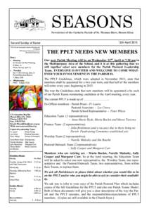 SEASONS Newsletter of the Catholic Parish of St. Thomas More, Mount Eliza 12th AprilSecond Sunday of Easter