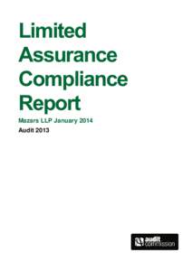 Limited Assurance Compliance Report Mazars LLP January 2014 Audit 2013