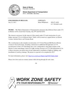 Press Release - Work Zone Safety