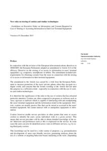 New rules on storing of cookies and similar technologies - Guidelines on Executive Order on Information and Consent Required in Case of Storing or Accessing Information in End-User Terminal Equipment Version of 8 Decembe