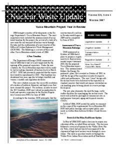 EUREKA COUNTY YUCCA MOUNTAIN INFORMATION OFFICE  Nuclear Waste Update