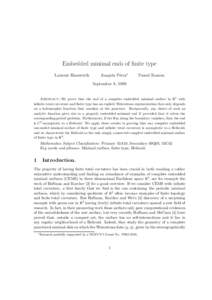 Embedded minimal ends of finite type Laurent Hauswirth Joaqu´ın P´erez∗  Pascal Romon