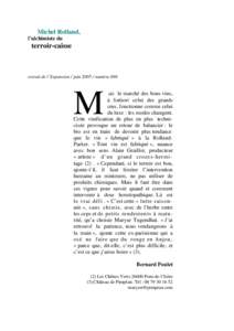 Michel Rolland, l’alchimiste du terroir-caisse  extrait de l’Expansion / juin[removed]numéro 698