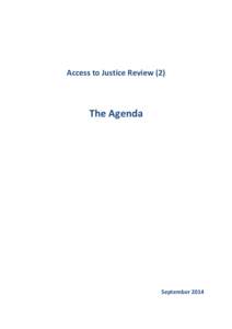 Access to Justice Review (2) – Agenda setting document