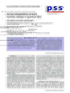 On the interpretation of wave function overlaps in quantum dots solidi  status