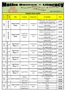 Bingo / Playing card / Flashcard