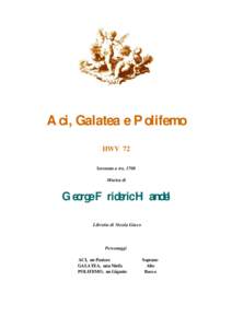 Aci, Galatea e Polifemo HWV 72 Serenata a tre, 1708