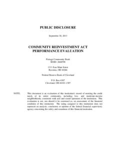 Mortgage industry of the United States / United States federal banking legislation / Politics of the United States / Community Reinvestment Act / Portage County /  Ohio / Ravenna /  Ohio / Kent /  Ohio / Home Mortgage Disclosure Act / Portage /  Indiana / Akron metropolitan area / Geography of the United States / Ohio