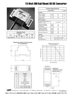 15 Watt DIN Rail Mount DC/DC Converter General Specifications 12S24.625DIN Units