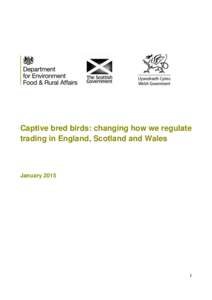 Captive bred birds: changing how we regulate trading in England, Scotland and Wales January[removed]