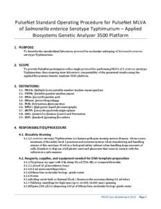 LABORATORY STANDARD OPERATING PROCEDURE FOR PULSENET MLVA OF SALMONELLA ENTERICA SEROTYPE TYPHIMURIUM – APPLIED BIOSYSTEMS GENETIC ANALYZER 3500 PLATFORM