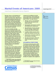 Marital Events of Americans: 2009