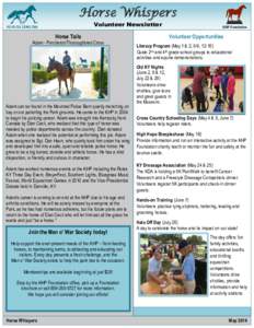 Horse Whispers Volunteer Newsletter Horse Tails Adam - Percheron/Thoroughbred Cross