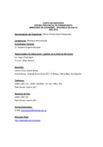 CARTA DE SERVICIOS - Oficina Provincial de Presupuesto de la Provincia de Salta