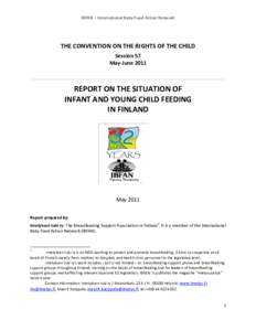 IBFAN – International Baby Food Action Network  THE CONVENTION ON THE RIGHTS OF THE CHILD Session 57 May-June 2011