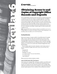 Obtaining Access to and Copies of Copyright Office Records and Deposits