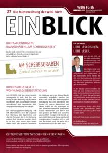 27  Die Mieterzeitung der WBG Fürth IHR FAMILIENDOMIZIL BAUVORHABEN „AM SCHERBSGRABEN“