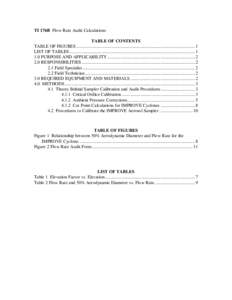 TI 176B Flow Rate Audit Calculations TABLE OF CONTENTS TABLE OF FIGURES .................................................................................................... 1 LIST OF TABLES ..............................