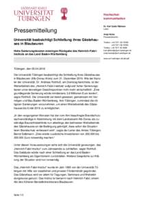 Hochschulkommunikation  Pressemitteilung Dr. Karl Guido Rijkhoek Leiter