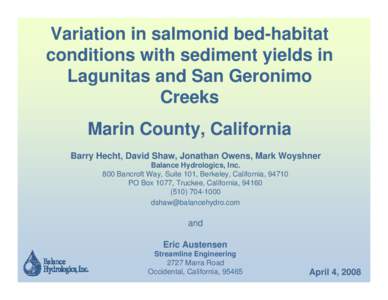 Microsoft PowerPoint - Salomind bed habitat sediment yields Lagunitas.ppt