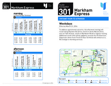 route navigator Markham Express  301